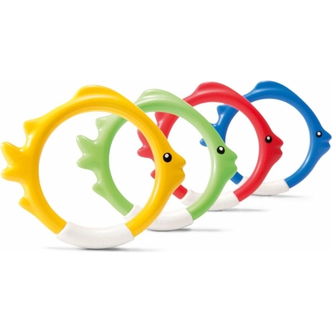 Duikringen zwembad speelgoed - set van 8x - verschillende kleuren - kunststof -