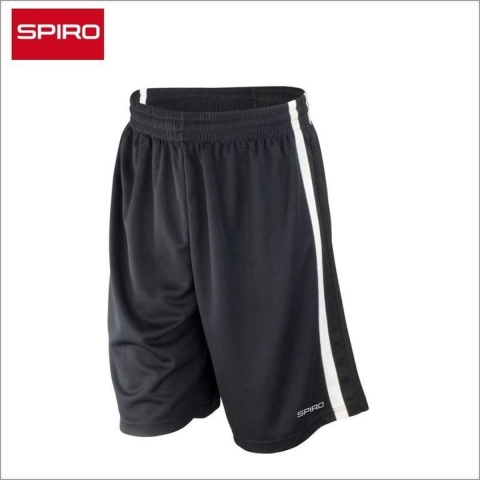 Spiro RT279 Men´s Basketball Quick Dry Short - Black/White - M