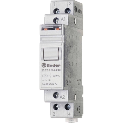 Finder 20.28.9.024.4000 Stroomstootschakelaar DIN-rail 2x NO 24 V/DC 1 stuk(s)
