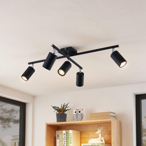 Lindby - Joffrey 5 Plafondlamp Black