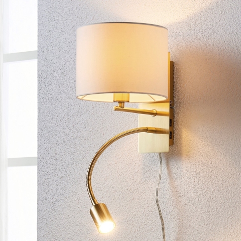 Lindby - Florens Wandlamp White/Brass