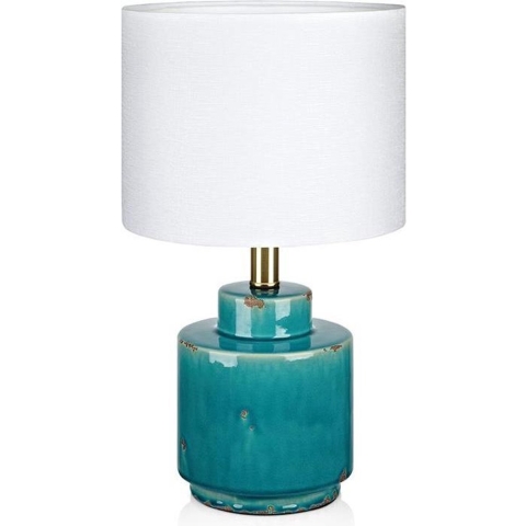Markslöjd - Cous Taffellamp Antique Brass Blue/White