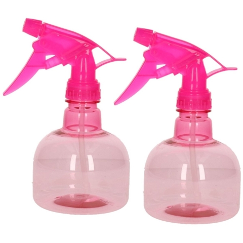 4x stuks waterverstuivers/plantenspuiten roze 330 ml -