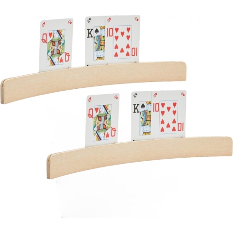 4x stuks Speelkaarthouders hout 35 cm -