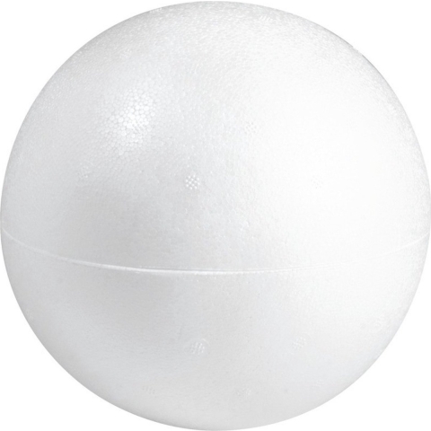 Piepschuim bol/bal - wit - D50 cm - 2 halve schalen - hol - hobby/DIY materiaal -