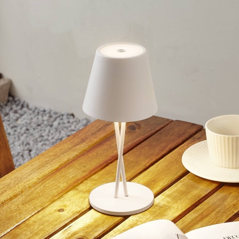 Lindby - Janea Cross Portable Taffellamp Dim. IP54 Wit