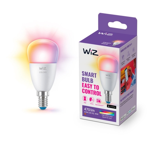 WiZ - Lichtbron Smart Color 4,9W 470lm 2200-6500K RGB Kogel E14