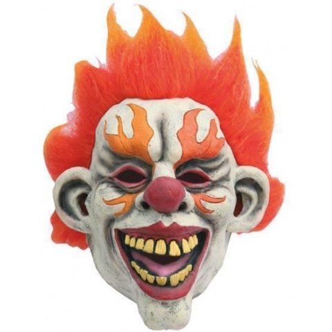 Latex horror masker enge clown flames -