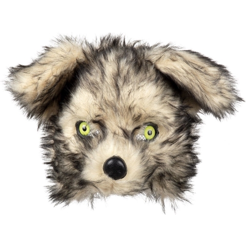 Wolf dieren verkleedmasker - pluche - volwassenen - Horror/halloween - carnaval - half gezicht -