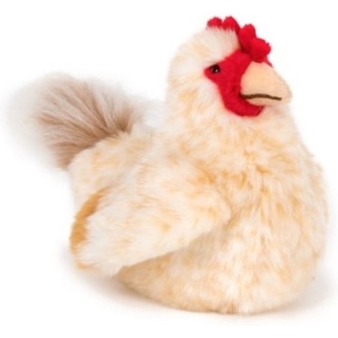 Semo Knuffel Kip - lichtbruin - pluche - 23 cm - boerderij knuffeldier -