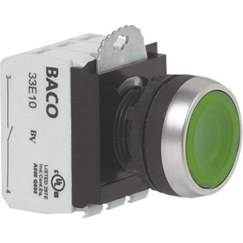 BACO L21AA01Q Druktoets Metalen frontring, Verchroomd Rood 1 stuk(s)