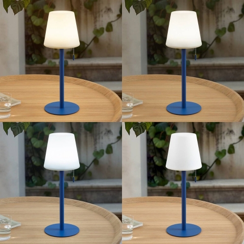 Lindby - Azalea LED Portable Taffellamp IP44 Wit/Blauw
