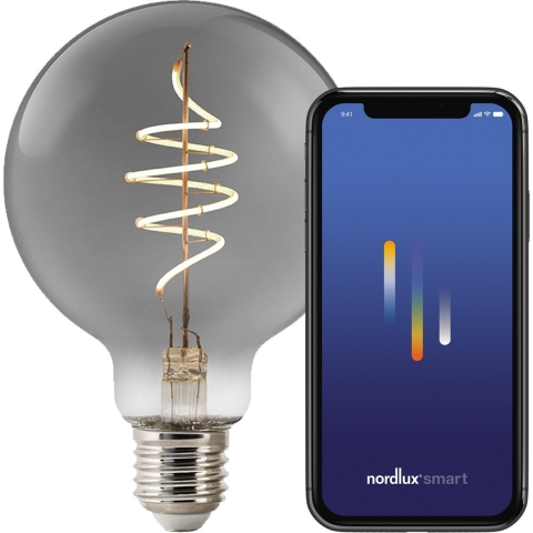 Nordlux - Lichtbron Smart 4,7W (100lm) 1800K Dim. Smoked Globe E27