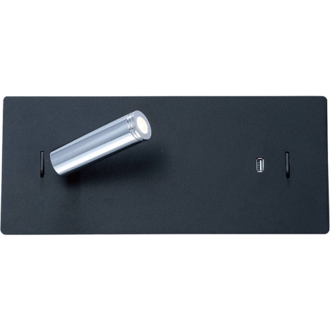 Lucande - Kimo LED SquareWandlamp USB Black
