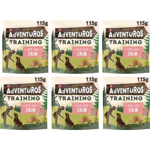 6x Adventuros Training Treats Zalm 115 gr