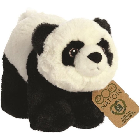 Pluche dieren knuffels zwart/witte panda van 23 cm -