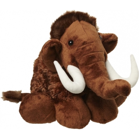 Mammoet knuffel pluche - 26 cm - bruin - Prehistorische dieren knuffels -