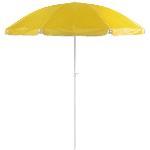 Strand/tuin parasol verstelbaar - geel - nylon - 200 cm - UV bescherming -