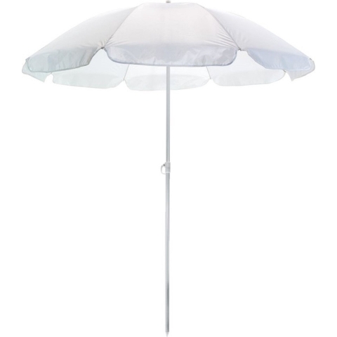 Strand/tuin parasol - wit - dia 145 cm - Verstelbaar - Zonbescherming - polyester -