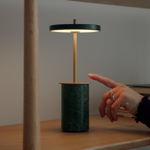 Umage Asteria Move Mini Tafellamp LED Oplaadbaar Groen Marmer