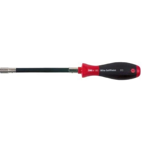 Wiha 372060 Schroevendraaier SoftFinish zeskantdopsleutel met flexibele schacht 6.0 mm x 150 mm - 01437