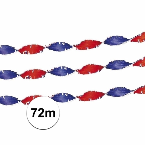 3x Crepe slinger rood-wit-blauw Holland versiering 24 meter -