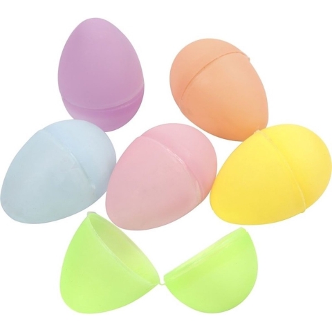 Lege surprise paaseieren - 72x - 4,5 cm - pastel kleuren -
