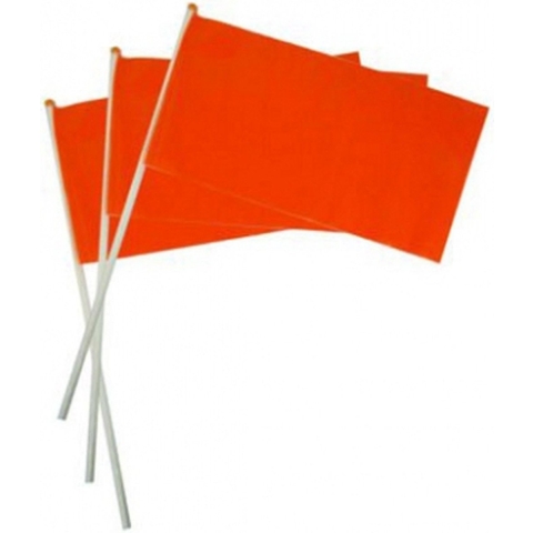 40x Oranje plastic zwaaivlaggetjes 30 cm -