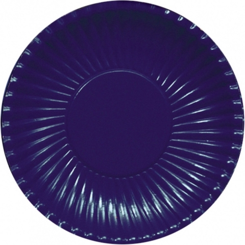 50x Platte kartonnen bordjes donkerblauw 23 cm -