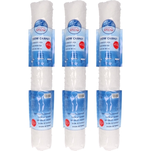 Sneeuwdeken - 3x stuks - wit - 300 x 60 cm - polyester - sneeuwtapijt - sneeuw -