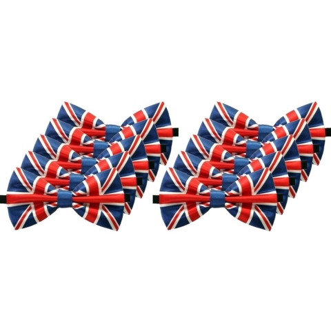 10x Engeland verkleed vlinderstrikjes 12 cm voor dames/heren -