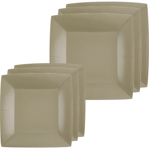 Feest/verjaardag bordjes set - 40x stuks - taupe - 18 cm en 23 cm -