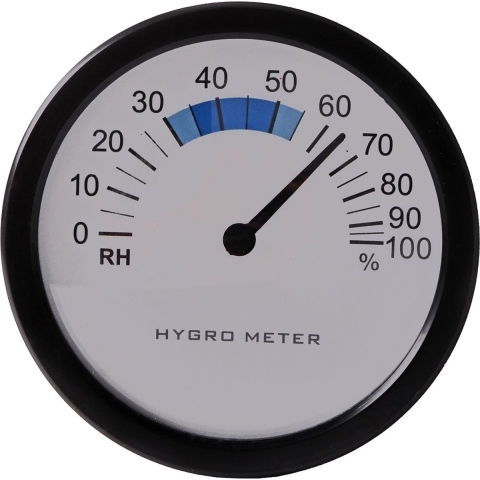 Hygrometer/luchtvochtigheidsmeter - kunststof - D8,5 cm -