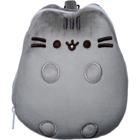 Kat knuffel/reiskussen/slaapmasker - 2-in-1 set - voor kinderen -