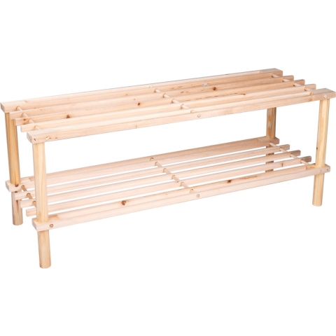 Schoenenrek - hout - 2-laags - 74 x 26 x 30 cm - schoenenbank -