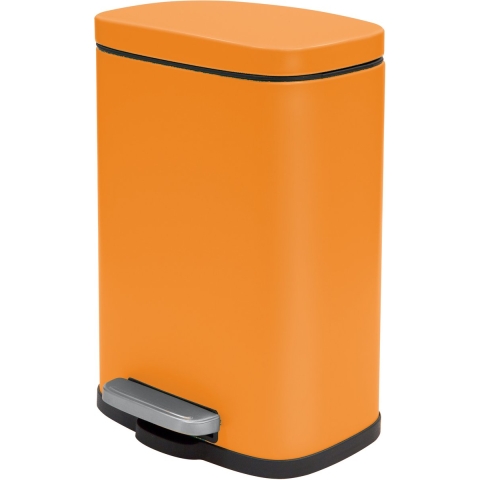 Pedaalemmer Venice - oranje - 5 liter - metaal - 21 x 30 cm - soft-close - toilet/badkamer -