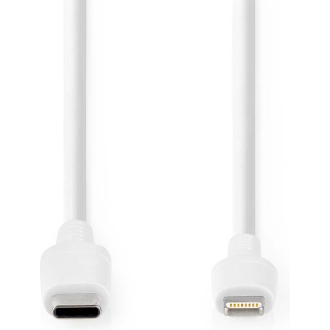 Nedis Lightning Kabel | Apple Lightning 8- Pins naar USB-C Male | 2 m | Wit | 1 stuks - CCGW39650WT20 CCGW39650WT20