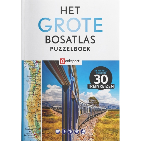 Denksport - Het Grote Bosatlas Puzzelboek - Treinreizen (Paperback)