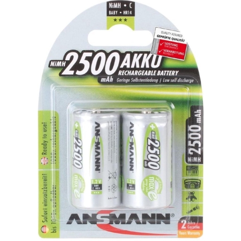 Oplaadbare C batterij (baby) Ansmann maxE HR14 NiMH 1.2 V 2500 mAh 2 stuk(s)