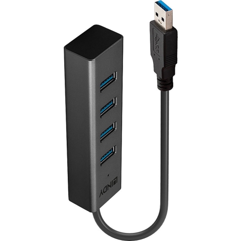 LINDY 43324 USB 3.1 Gen 1-hub 4 poorten Zwart