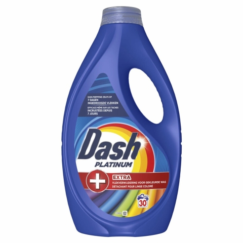 2e halve prijs: Dash Vloeibaar Wasmiddel Platinum Color 30 Wasbeurten 1350 ml