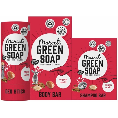 Marcel's Green Soap Plastic Vrije Verzorging Argan&Oudh Pakket