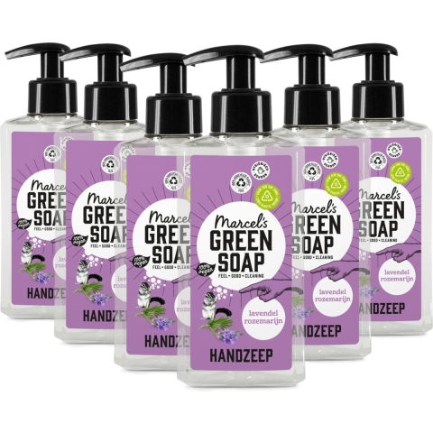 6x Marcel's Green Soap Handzeep Lavendel&Rozemarijn 250 ml