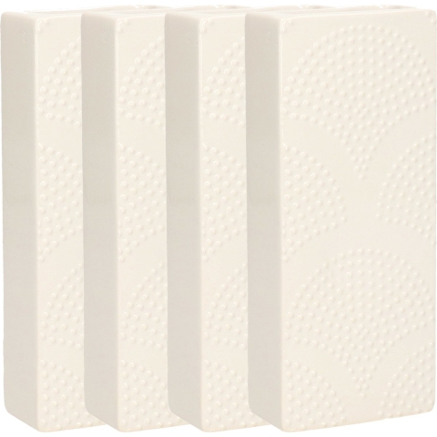 Waterverdamper - 5x - ivoor wit - keramiek - 400 ml - radiatorbak luchtbevochtiger - 7,4 x 17,7 cm -