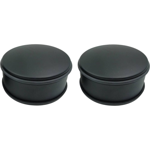 Set van 4x deurstoppers rond mat zwart 12 x 6 cm -