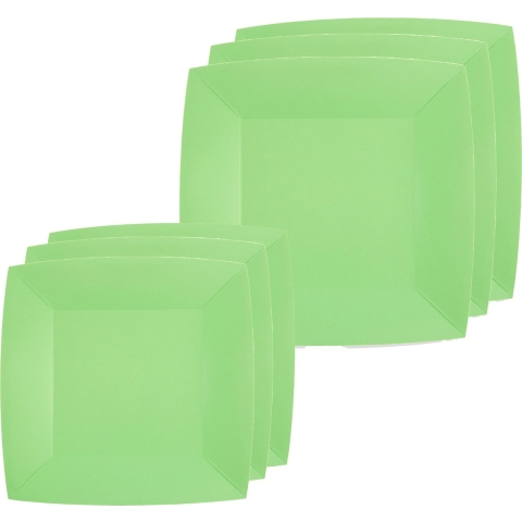 Feest/verjaardag bordjes set - 40x stuks - mint groen - 18 cm en 23 cm -