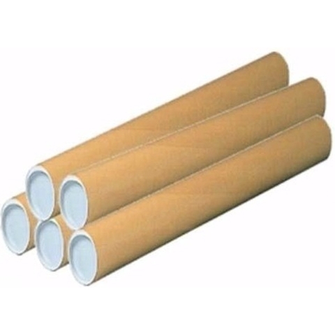 Poster koker rond van karton - 8x - 500 x 50 mm - bruin - Verzendkokers -