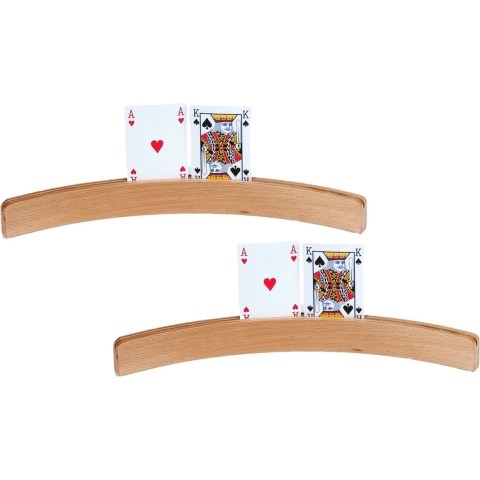 4x Speelkaartenhouders hout 50 cm -