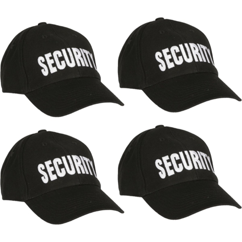 4x stuks security thema baseballcap -