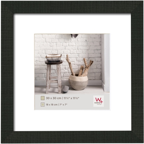 walther+ design HO330B Wissellijst Papierformaat: 30 x 30 cm Zwart